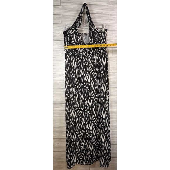 Claudia Richard Women's Halter Dress Black & White Summer Polyester Sz Lg - Picture 6 of 8